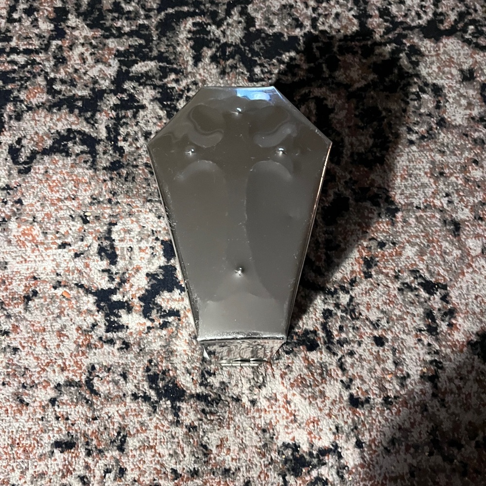 Metal Gothic Goth Coffin Casket Purse Halloween 9” medium size